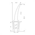 PVC Klemmprofil weiß 2,5-3,5mm / BxH=9,4x32,3mm (L=25m)