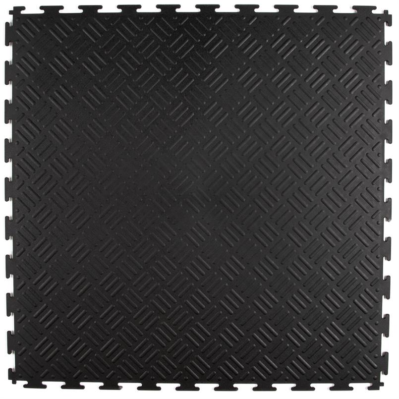 PVC Klickfliese Tränenblech schwarz 530x530x4mm