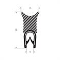 PVC/Moosgummi Klemmprofil 1-4mm / BxH=14x28mm (L=50m)