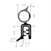 PVC / Moosgummi Klemmprofil 1,5-3,5mm / BxH=11,5x31,7mm (L=25m)