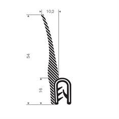PVC/Moosgummi Klemmprofil 1,5-5mm / BxH=10,2x54mm (L=25m)