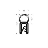 PVC/Moosgummi Nitril Klemmprofil 1-4mm / BxH=11x21,5mm (L=50m)