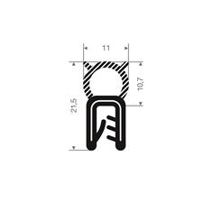 PVC/Moosgummi Nitril Klemmprofil 1-4mm / BxH=11x21,5mm (L=50m)