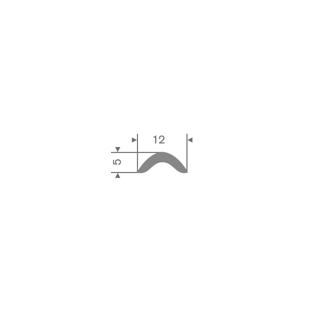 PVC Profil grau BxH=12x5mm (L=100m)