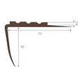 PVC Treppenkante braun LxBxH=1500x70x42mm dicke 4mm