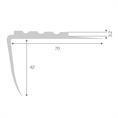 PVC Treppenkante hellgrau LxBxH=1500x70x42mm dicke 4mm