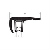 PVC/Vollgummi Klemmprofil mit Wulst 7mm / B=44mm (L=25m)