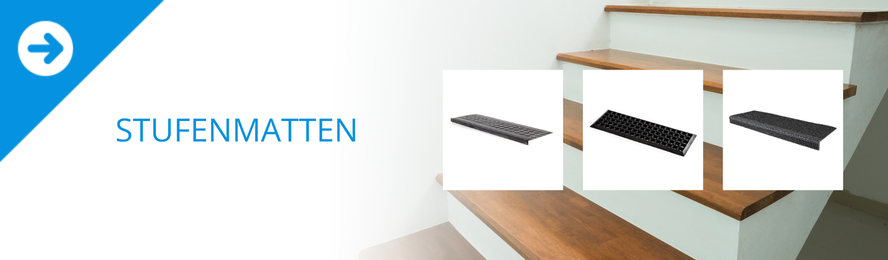 Sichere und stilvolle Treppen mit unseren Stufenmatten aus PVC, Kunststoff und Gummi