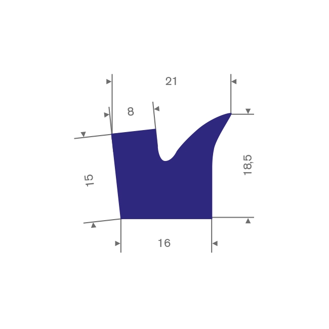 Silikon Kederprofil BxH= 18x11mm (L=30m)