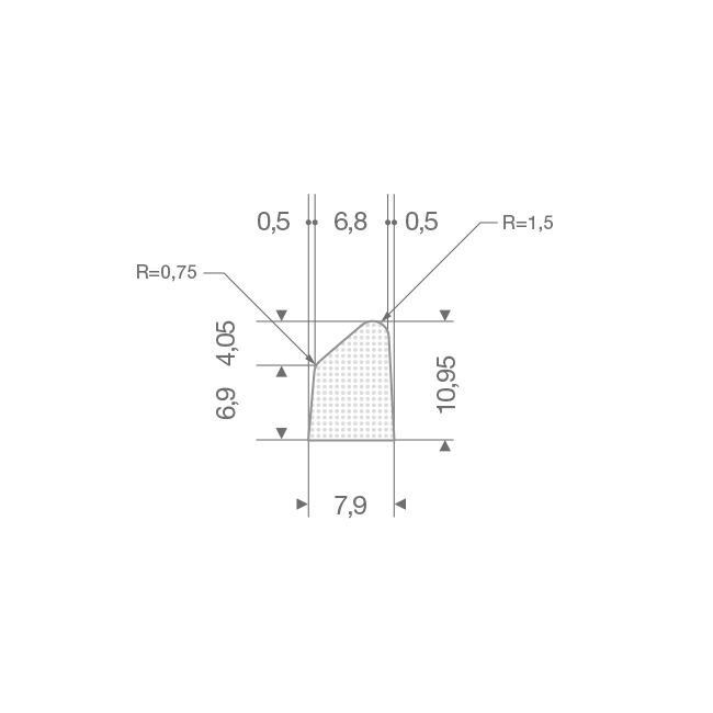 Silikon-Moosgummiprofil weiß BxH=11x8mm (L=100m)