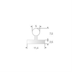 Silikon Notenprofil transparent BxH=11,4x10mm (L=100m)