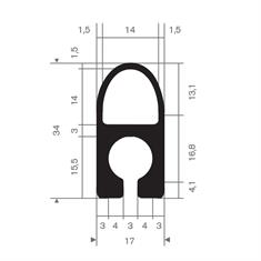 Silikon Profil BxH=17x34mm (L=30m)