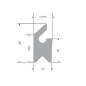 Silikon Profil grau BxH=12x16mm