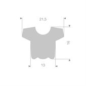 Silikon Profil hellgrau BxH=21,5x16mm (L=20m)