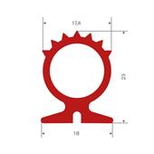 Silikon Profil rot BxH= 18x23mm (L=20m)