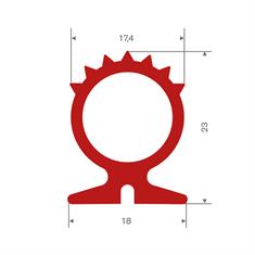 Silikon Profil rot BxH= 18x23mm (L=20m)