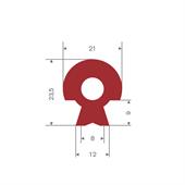 Silikon Profil rot BxH= 21x23,5mm (L=10m)