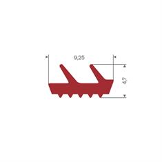 Silikon Profil rot BxH=9,25x4,7mm (L=200m)