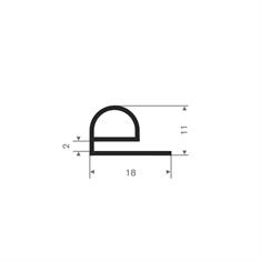 Silikon Profil schwarz BxH= 18x11mm (L=100m)