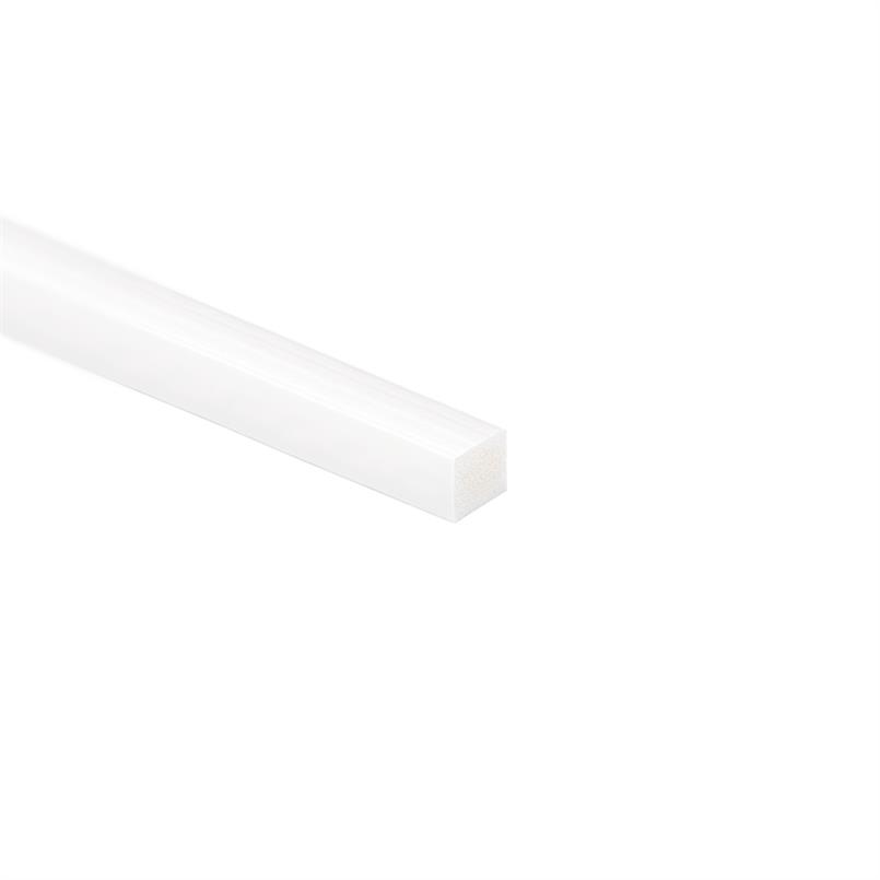 Silikon Schaumgummi Vierkantprofil weiß BxH= 15x15mm (L=25m)