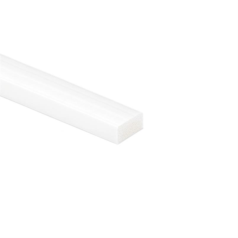 Silikon Schaumgummi Vierkantprofil weiß BxH= 30x15mm (L=25m)