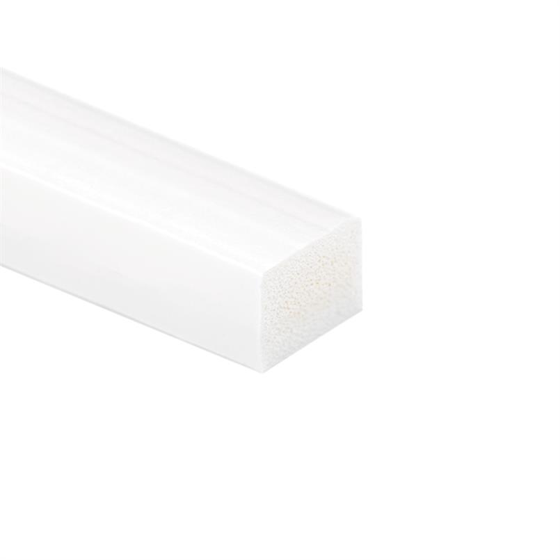 Silikon Schaumgummi Vierkantprofil weiß BxH =30x25mm (L=10m)