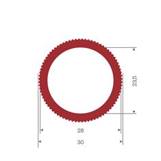 Silikon Schlauch rot DN= 23,5 BxH=30x30mm (L=10m)