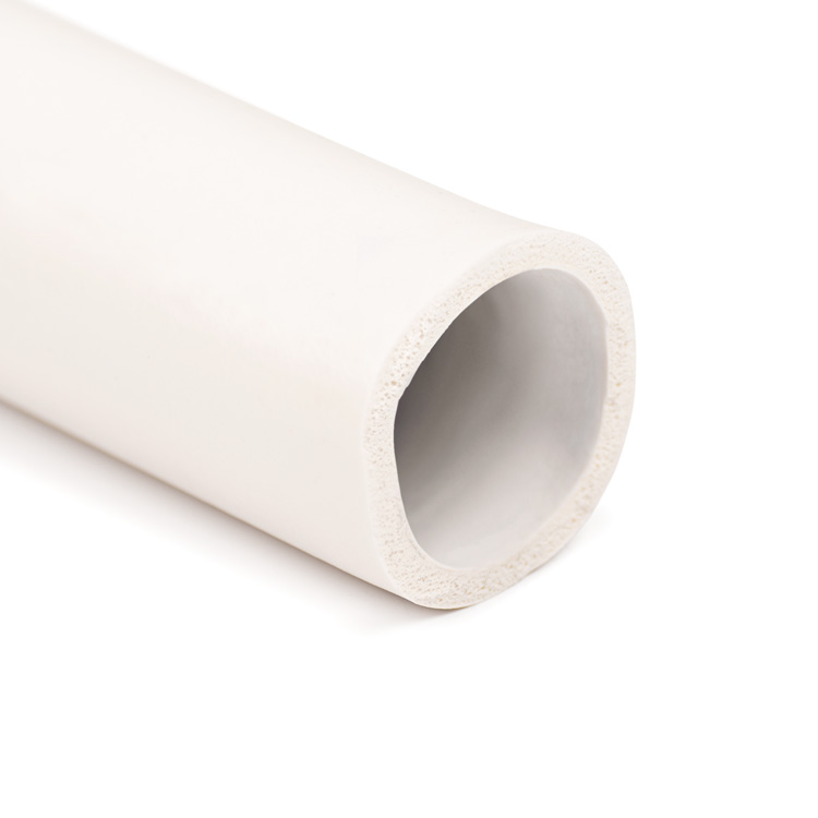 Silikon Schlauchprofil Schaumgummi FDA weiß D=25,5x31,5mm (L=25m)