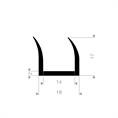 Silikon U-profil Schwarz 14mm / BxH=18x17mm (L=50m)