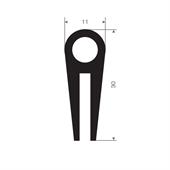 Silikon U-Profil schwarz BxH=11x30mm (L=20m)