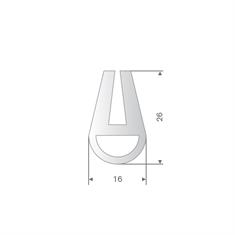 Silikon U-Profil transparent 4,5mm / BxH=16x26mm (L=30m)