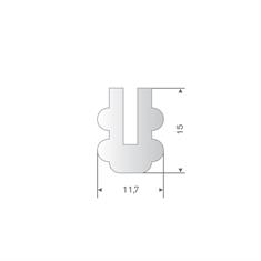 Silikon U-Profil transparent BxH= 11,7x15mm (L=25m)