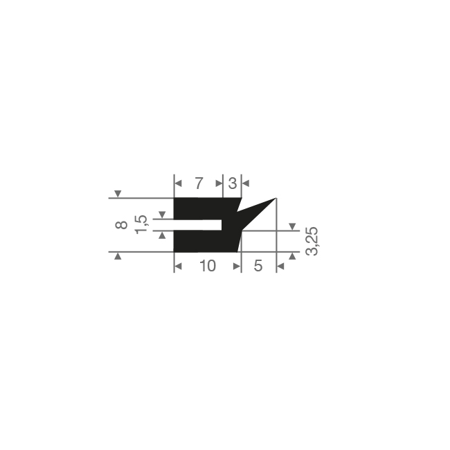 Silikonprofil BxH=15x8mm (L=50m)