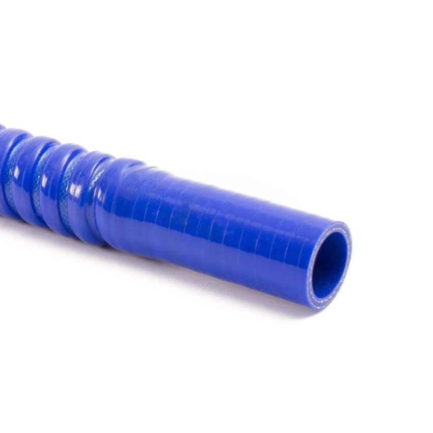 Blau/Roter Silikon Kühlerschlauch mit einem Innendurchmesser von 22 mm und  einer Wandstärke von 4 mm. Als Rollenware mit 25 m Länge. Maximaler  Betriebsdruck PN 4 bar.