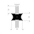 Tailledämpfer Typ A/F 30/22x20mm (Set 10 Stück)