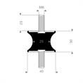 Tailledämpfer Typ A/F 40/25x30mm (Set 5 Stück)