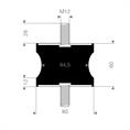 Tailledämpfer Typ A/F 80/64,5x60mm