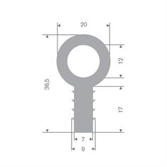 TPE Fenderprofil grau BxH=20x36,5mm (L=25m)