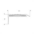 Treppenkantenprofil gerade Aluminium weiß LxBxH=1500x40x18mm