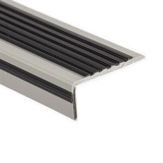 Treppenkantenprofil PVC grau/schwarz LxBxH=1500x60x22mm