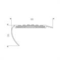 Treppenkantenprofil rund Aluminium grau LxBxH=1500x65x35mm