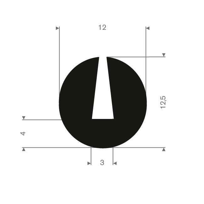 U-Profil | Fassungsprofil 3mm / BxH=12,5x12,5mm (L=100m)