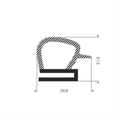 U-Profil mit Keder BxH=26,8x21,3mm (L=25m)