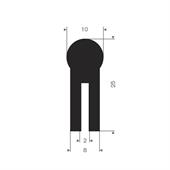 Viton U-Profil 2mm / BxH= 8x25mm (L=10m)