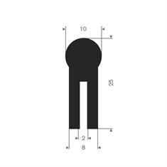 Viton U-Profil 2mm / BxH= 8x25mm (L=10m)