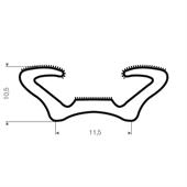 Vollgummi beflockte Fensterdichtung BxH=11,5x10,5mm (L=30m)