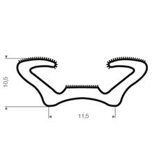 Vollgummi beflockte Fensterdichtung BxH=11,5x10,5mm (L=30m)