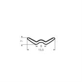 Vollgummi beflockte Fensterdichtung BxH= 15,5x7mm (L=30m)