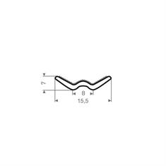 Vollgummi beflockte Fensterdichtung BxH= 15,5x7mm (L=30m)