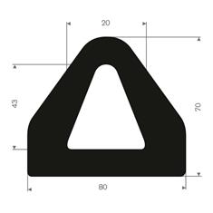 Vollgummi Fenderprofil 80x70mm (Rolle 10m)